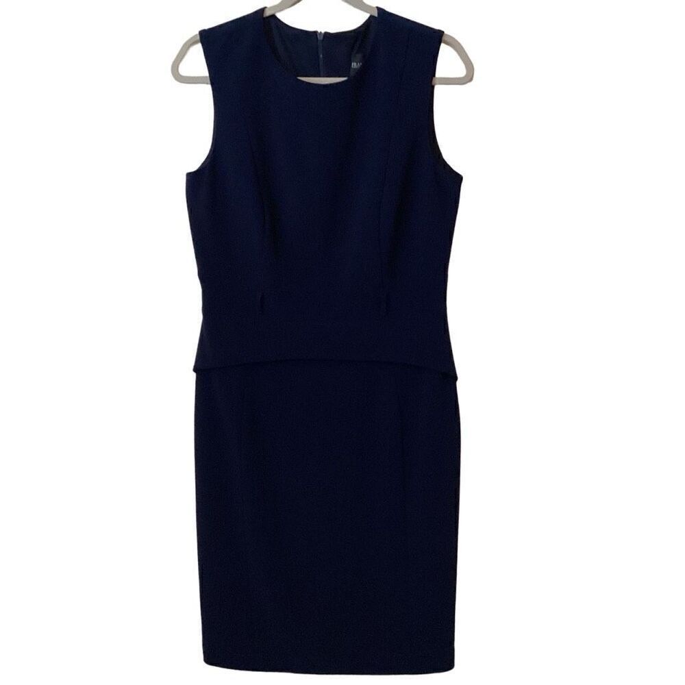 Frank Lyman Navy Blue Sheath Dress Size 10, Classic, Career, Normcore